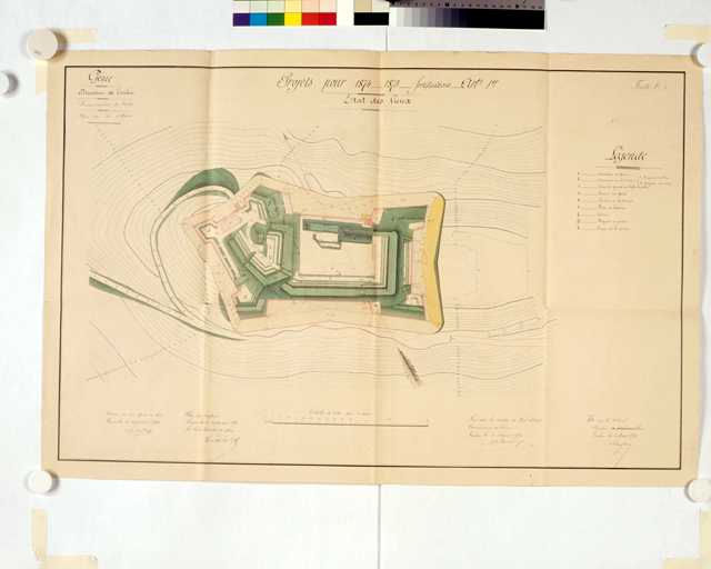 Projet pour 1874-1875 fortifications. Etat des lieux. [Fort de l'Eminence] 1874