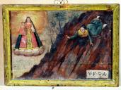 ex-voto, tableau : Chute d'une femme tombant dans un précipice