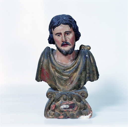 ensemble de 2 bustes-reliquaires : Saint Prodoccini (?), Saint non identifié, apologiste (?)