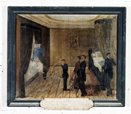 ex-voto, tableau : Demande de guérison d'une femme, Thérèse Fleurie, de la typhoïde