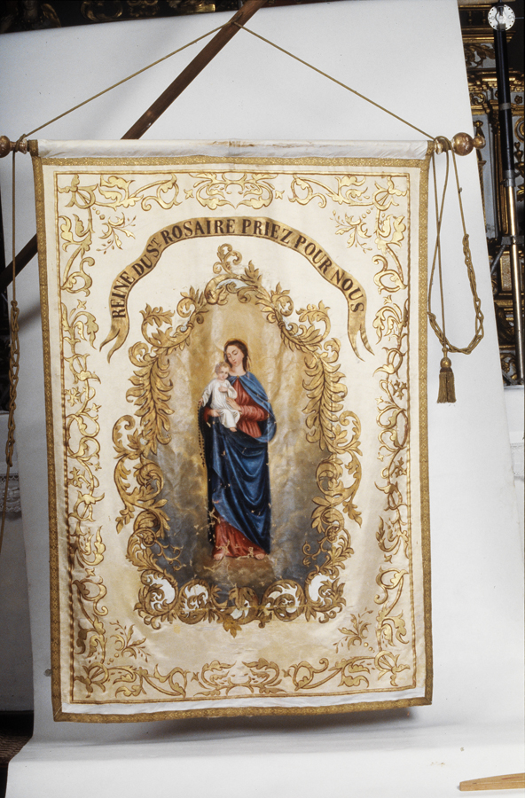 bannière de procession : Immaculée Conception, Notre-Dame du Rosaire