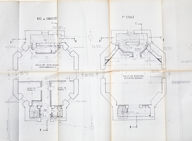 [Aménagements de l'ancien temple de Rosans. Plans des] rez-de-chaussée et 1er étage (1985).