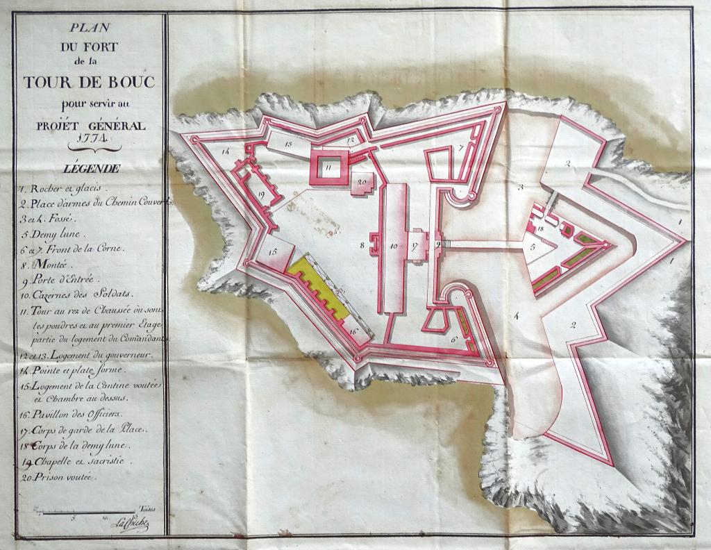 Plan du fort de la Tour de Bouc pour servir au projet général, 1774.