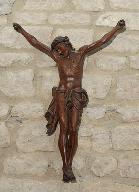 Statue (petite nature), croix de sacristie (?) : Christ en croix