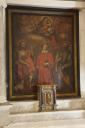 tableau d'autel : Vierge à l'Enfant avec saint Jean Baptiste, saint Laurent, saint Joseph