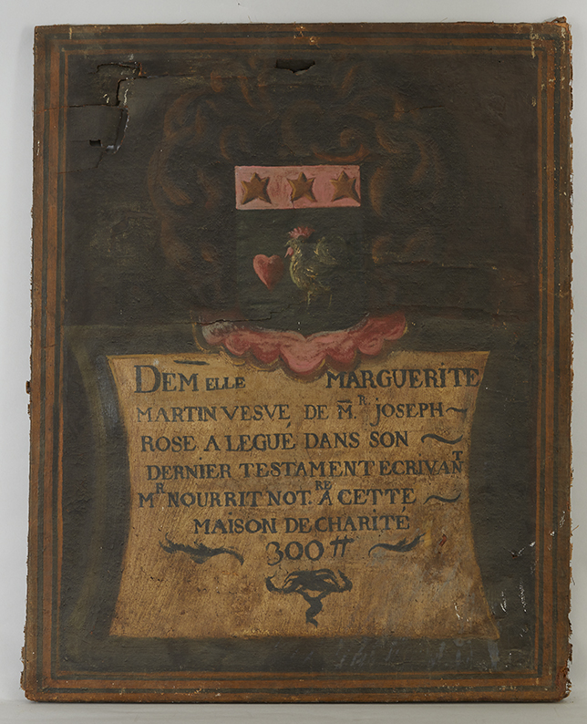 Tableau (donatif) N°24 : don de Marguerite Martin veuve de Joseph Rose à la maison de charité de L'Isle-sur-la-Sorgue, [1772].