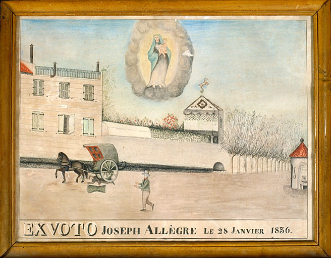 tableau, ex-voto : Accident de diligence de Joseph Allègre