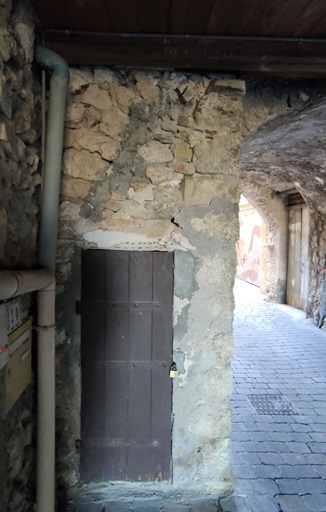 Passage couvert, volume de l'escalier. Elévation nord, détail du départ d'une arcade. 