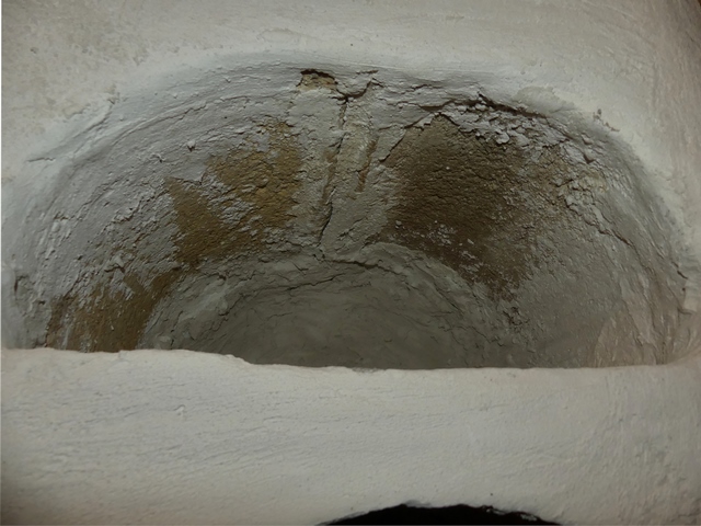 Bâtiment du logis. Etage de comble, pigeonnier. Détail d'un boulin.