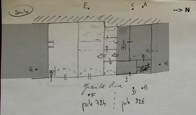 Plan schématique : étage de soubassement (partie non grisée).