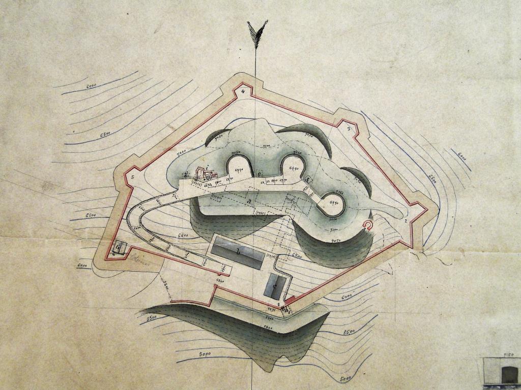 [Relevés de la Batterie de Croisette],1896. Détail.