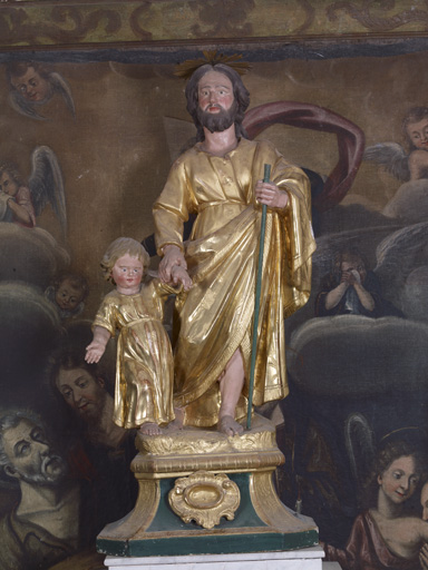 groupe sculpté (petite nature) : Saint Joseph et l'Enfant Jésus