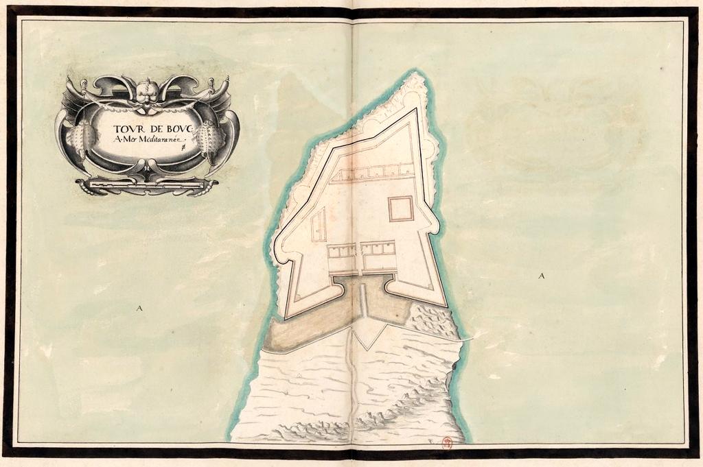 [Plan de projet pour l'enceinte du fort de la Tour de Bouc], c. 1636.