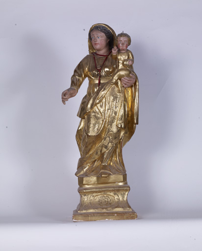 statue-reliquaire (petite nature) : Vierge à l'Enfant