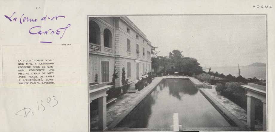 jardin d'agrément de la Villa Marina, puis de la Villa la Corne d'or