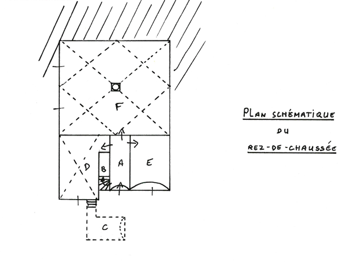 Le Casset. Ferme 1270. Plan schématique du rez-de-chaussée.