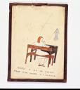 ex-voto, tableau : Jeune fille rédigeant une copie