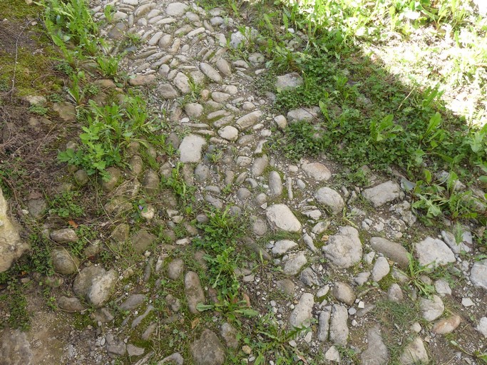 Hameau des Chabanons. Ruelle caladée.