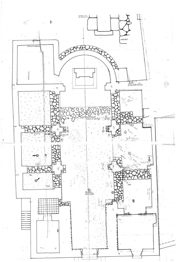 [Plan de l'église paroissiale Notre-Dame-de-l'Assomption, Pourcieux].