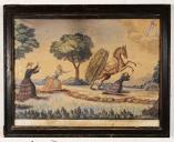 ex-voto, tableau : Jeune fille poursuivie par un mulet emballé, Louise Ferry