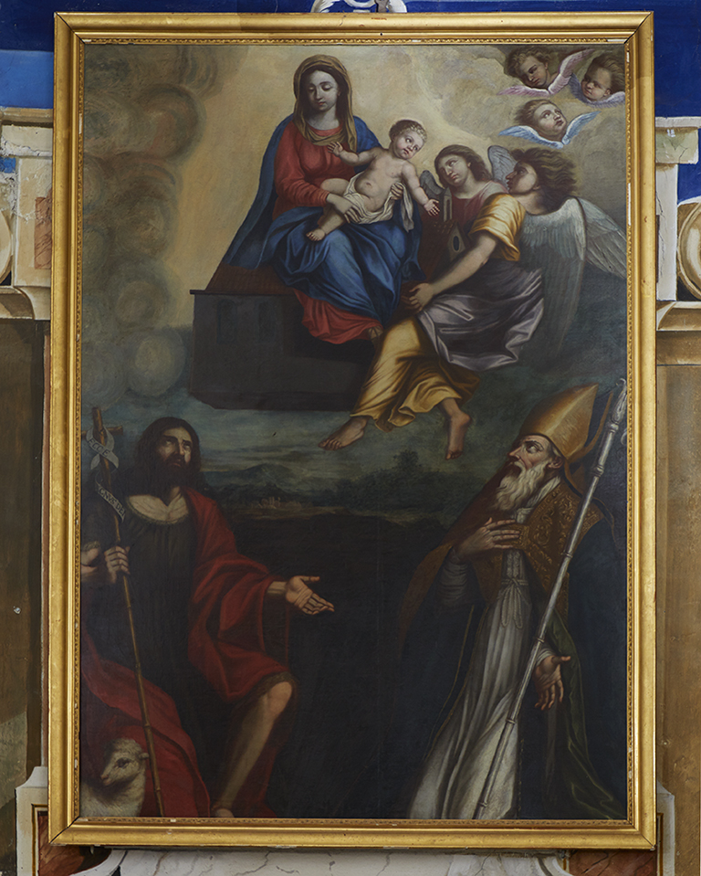 Tableau, cadre : la Vierge de Lorette avec saint Jean Baptiste et saint Sidoine