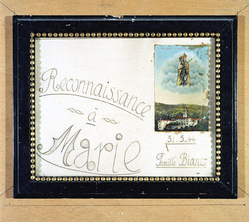 ex-voto, tableau : Vierge et sanctuaire de Notre-Dame de Laghet, famille Bianco