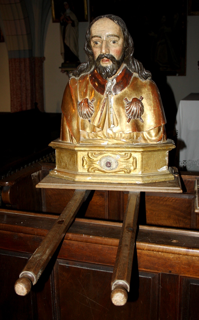 Buste-reliquaire (buste de procession, socle-reliquaire) : saint jacques le Majeur