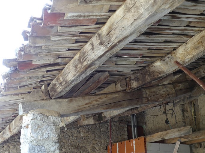 Charpente de hangar à pannes sur chevrons. Ferme des Plaugiers (Ribiers).