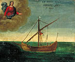tableau, ex-voto : Chute d'Antoine Fort du mât d'un bateau