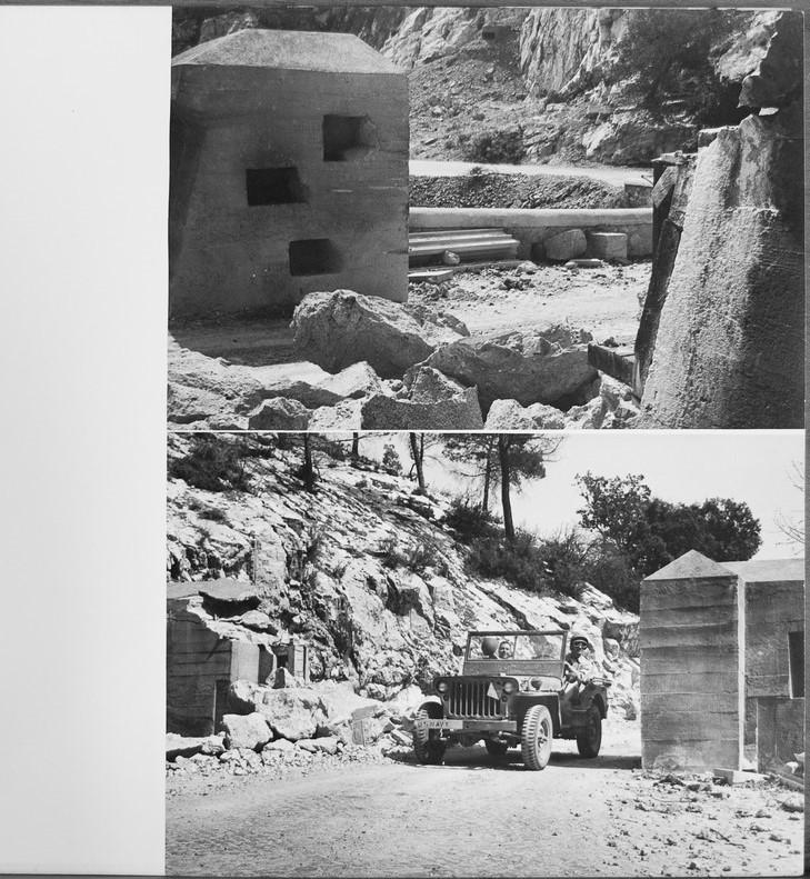  [Deux vues du mur antichar du verrou de Ners], 1944.