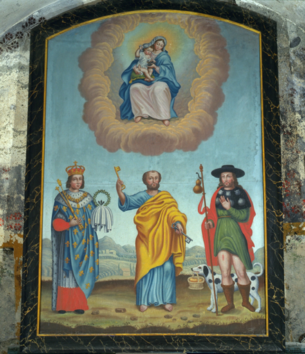 tableau : La Vierge à l'Enfant, saint Pierre, saint Louis roi et saint Roch de Montpellier