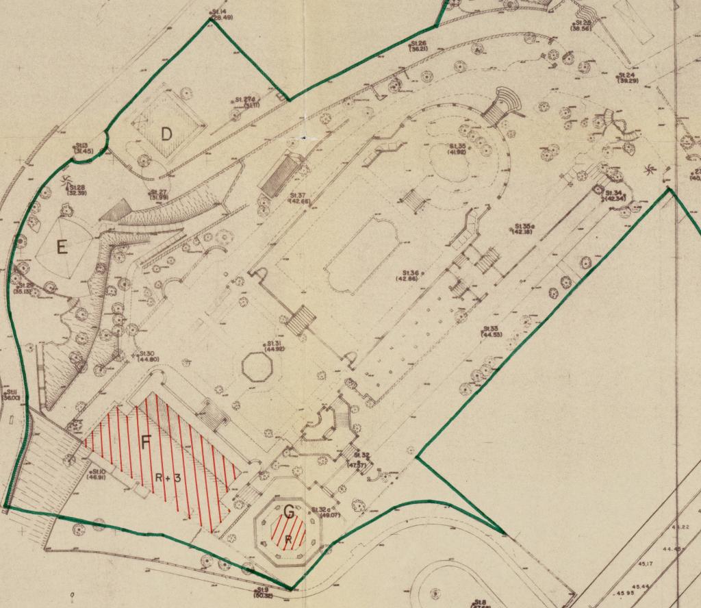 jardin d'agrément de la Villa Grimaldi dite aussi Villa Sainte-Anne, Château Sainte-Anne ou Hermitage, actuellement jardin des Résidences Château Sainte-Anne