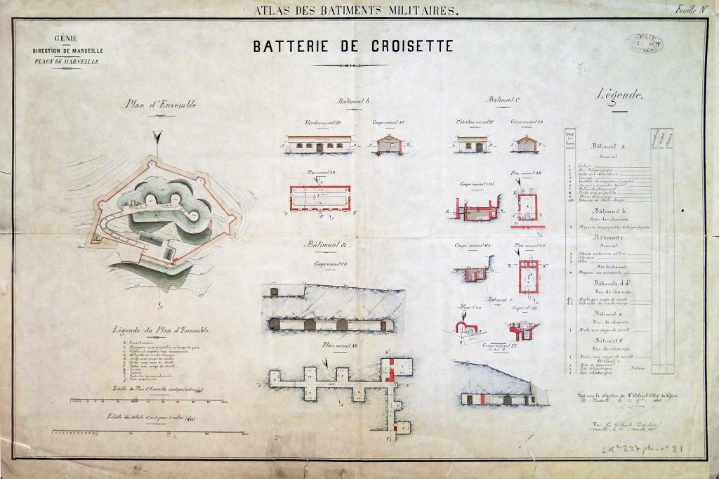 [Relevés de la Batterie de Croisette],1896.