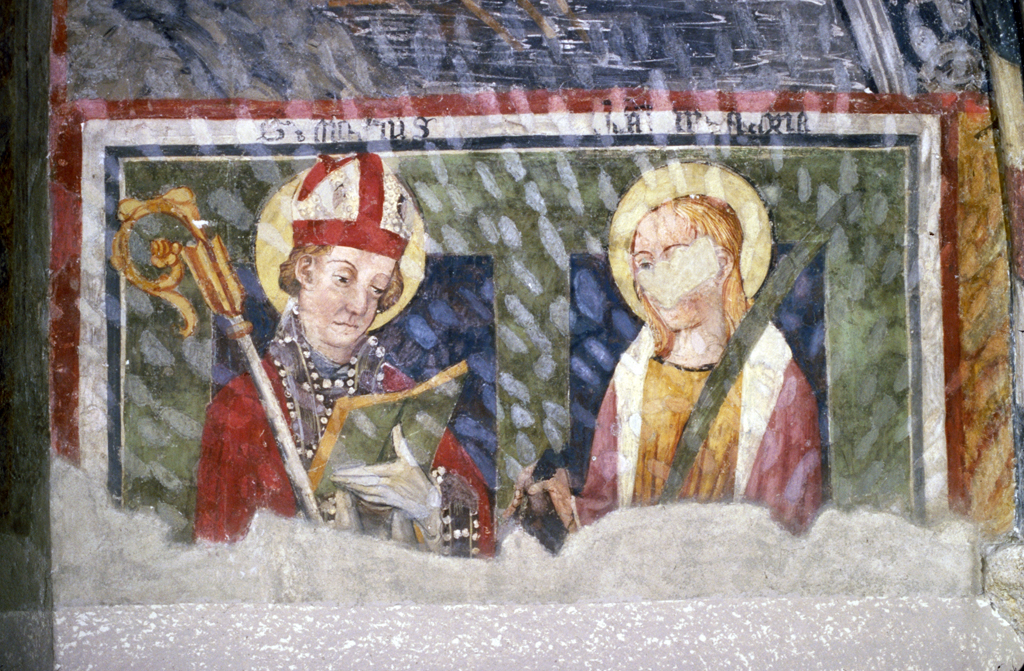 Saint-Marcellin et sainte Catherine, dans la chapelle E1 de l'ancien couvent des Cordeliers d'Embrun.