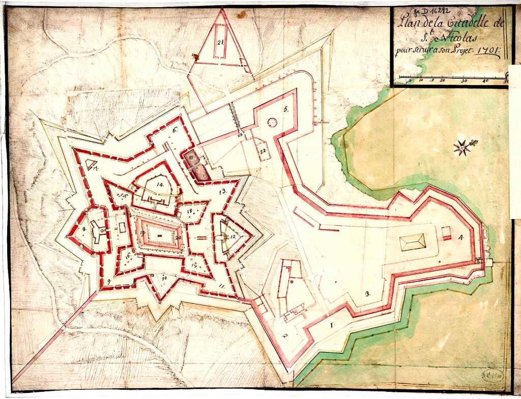  Plan de la citadelle de St Nicolas pour servir à son projet, 170. Niveau 3.