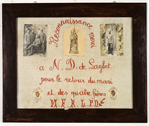 ex-voto, tableau : Reconnaissance pour retour de soldats de la guerre de 1914-1918