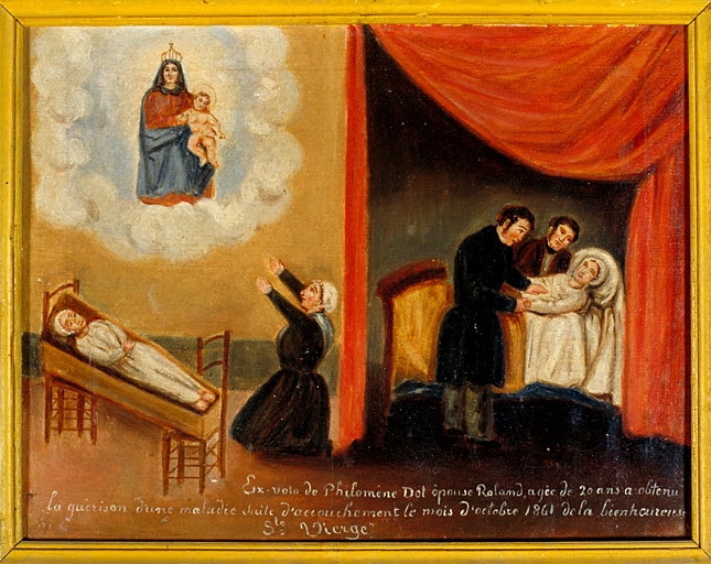 tableau, ex-voto : Demande de guérison de Philomène Dot