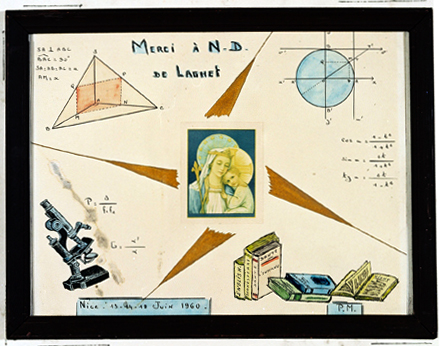 ex-voto, tableau : Réussite à un examen de mathématiques