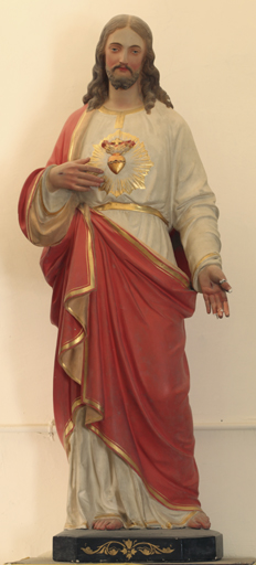 statue (petite nature) : Christ dit Sacré-Coeur