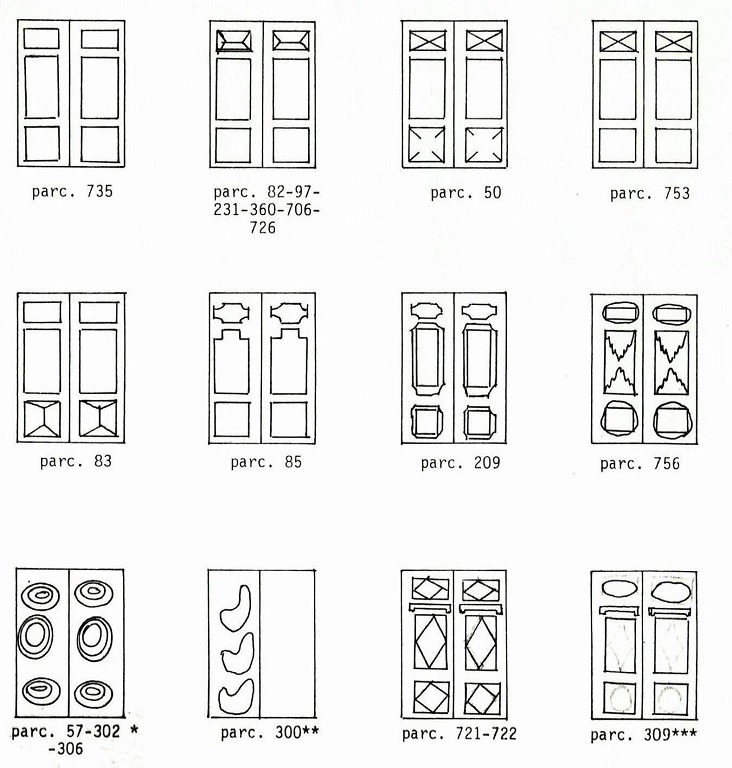 Menuiseries des portes de logis. Porte à deux vantaux (4).