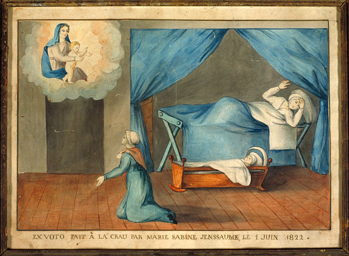 tableau, ex-voto : Demande de guérison de Marie-Sabine Jenssaume