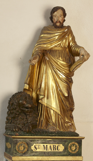 groupe sculpté (demi-nature) : Saint Marc et le lion