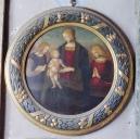 tableau : La Vierge et l'Enfant Jésus entre deux anges, cadre
