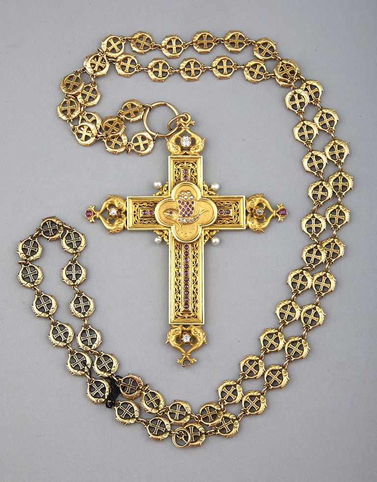 Croix pectorale reliquaire du cardinal Pitra, cordon