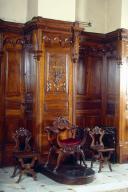 fauteuil de célébrant, chaise d'église (2, sièges en X)