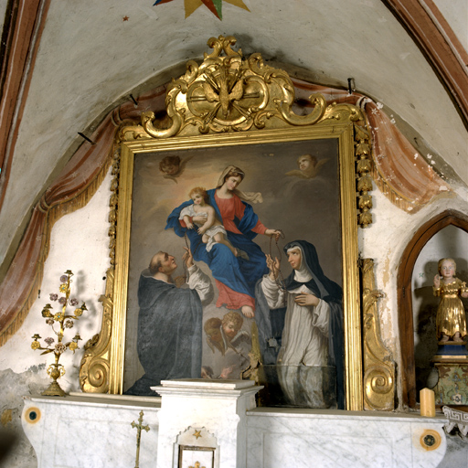 tableau d'autel : Donation du Rosaire