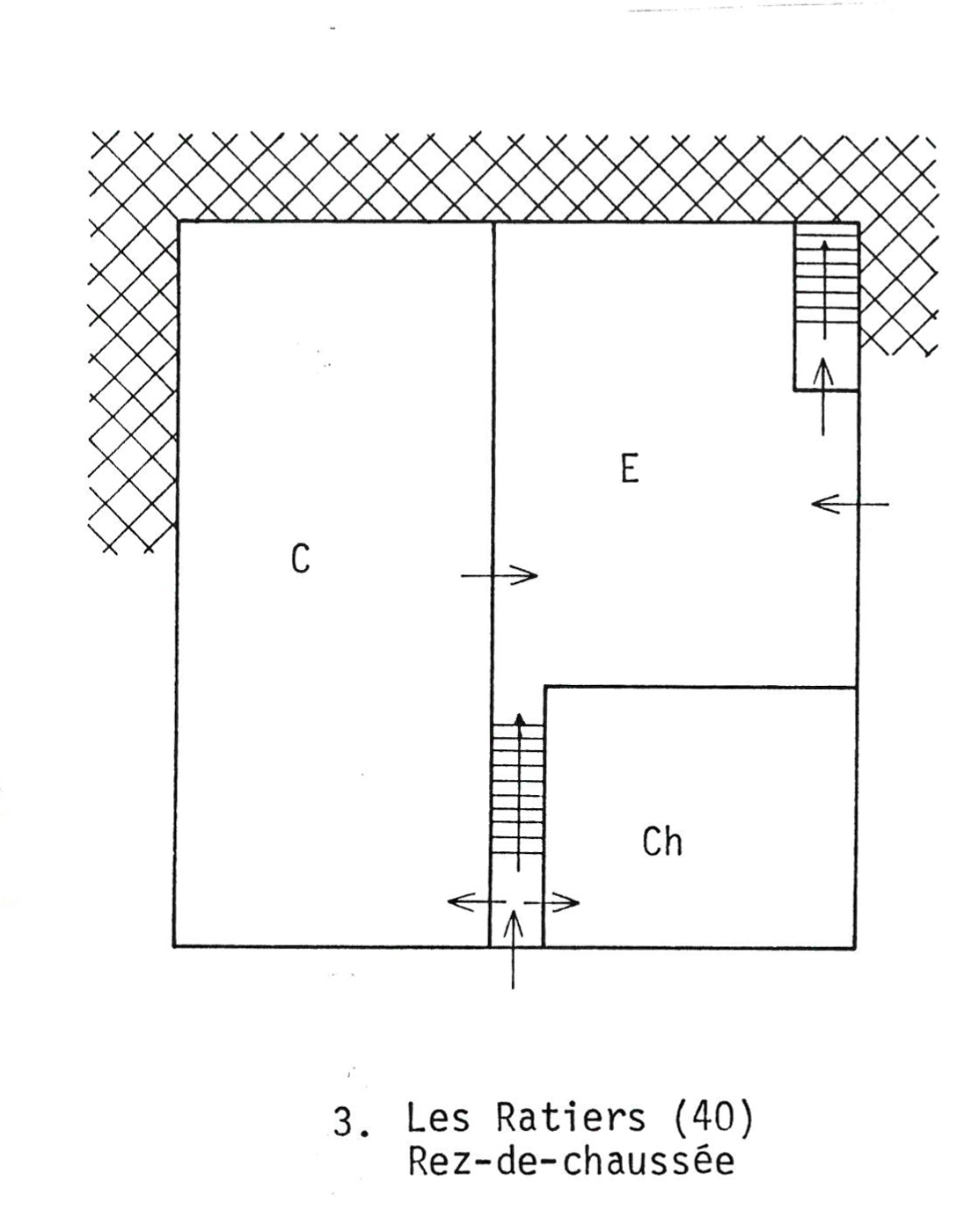 Les Ratiers. Ferme 40. Plan du rez-de-chaussée.