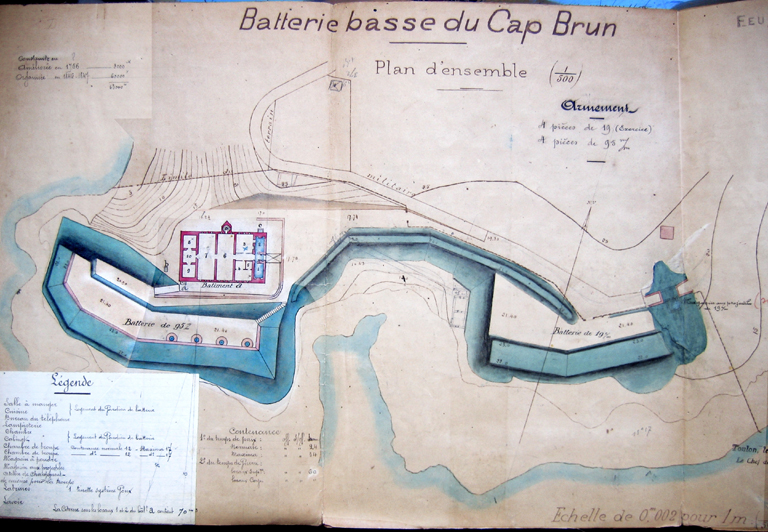 Batterie basse du Cap Brun. Plan d'ensemble, 1881.