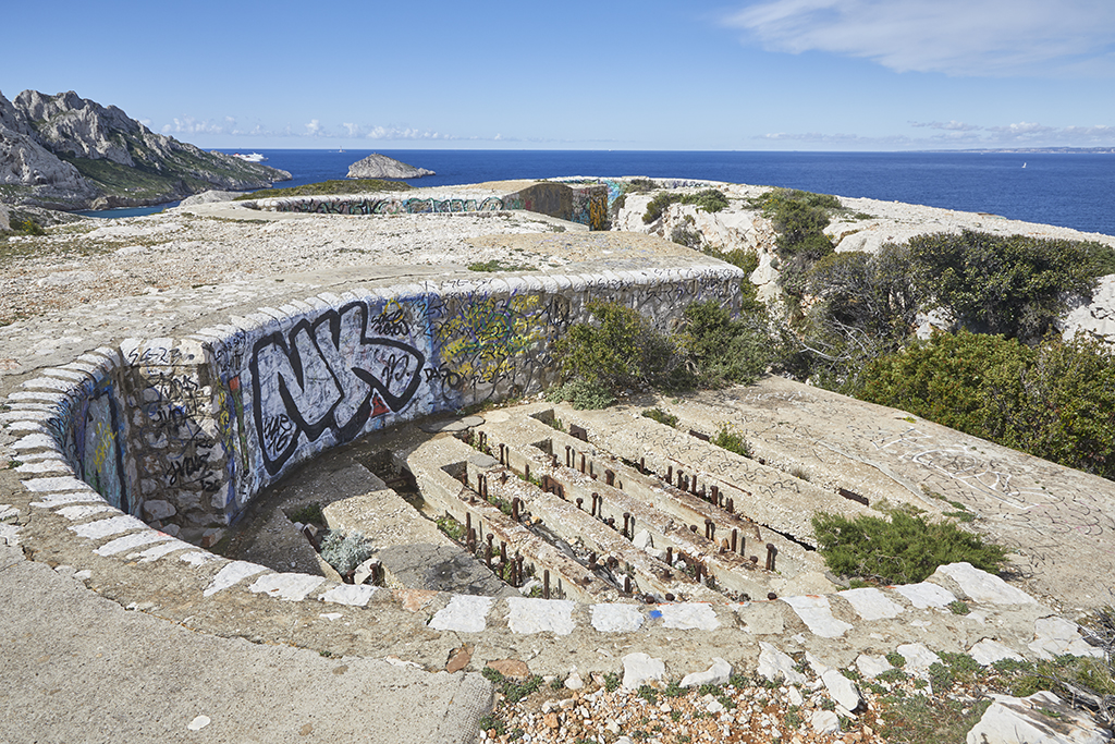 Batterie de mortier, 1e plate-forme vue de l'est- sud-est 
