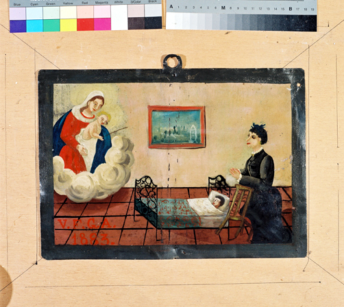 ex-voto, tableau : Demande de guérison d'un enfant (N° 6)